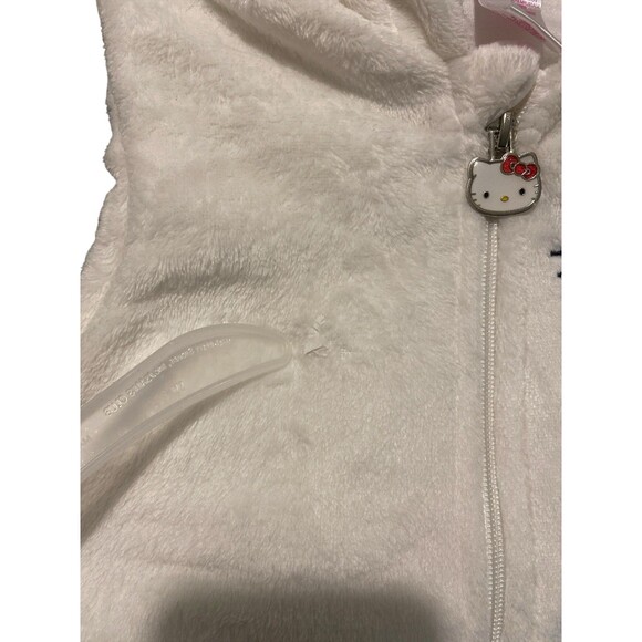 Hello Kitty White Girls Child Vest Size: 8-10 Hoodies Logo Full Zipper - Picture 5 of 9